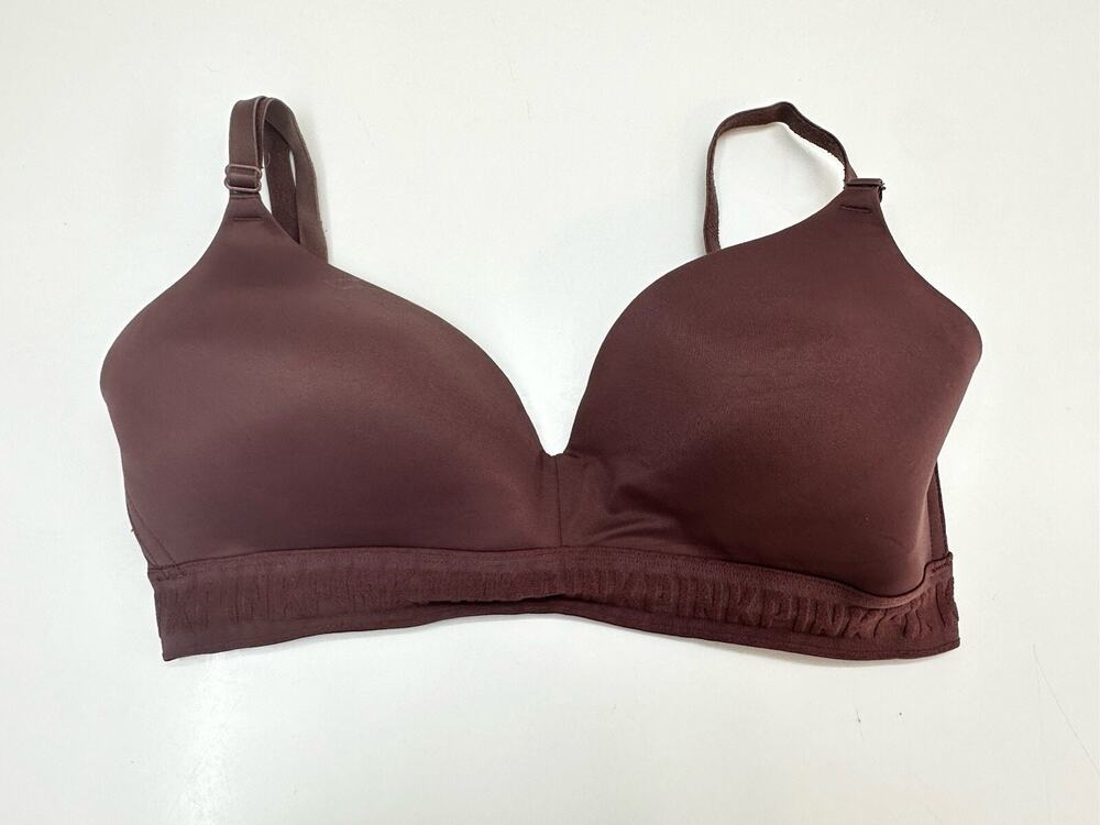 PINK Women Bra Size 34D Wear Everywhere Wireless Lightly Lined Purple Adjustable